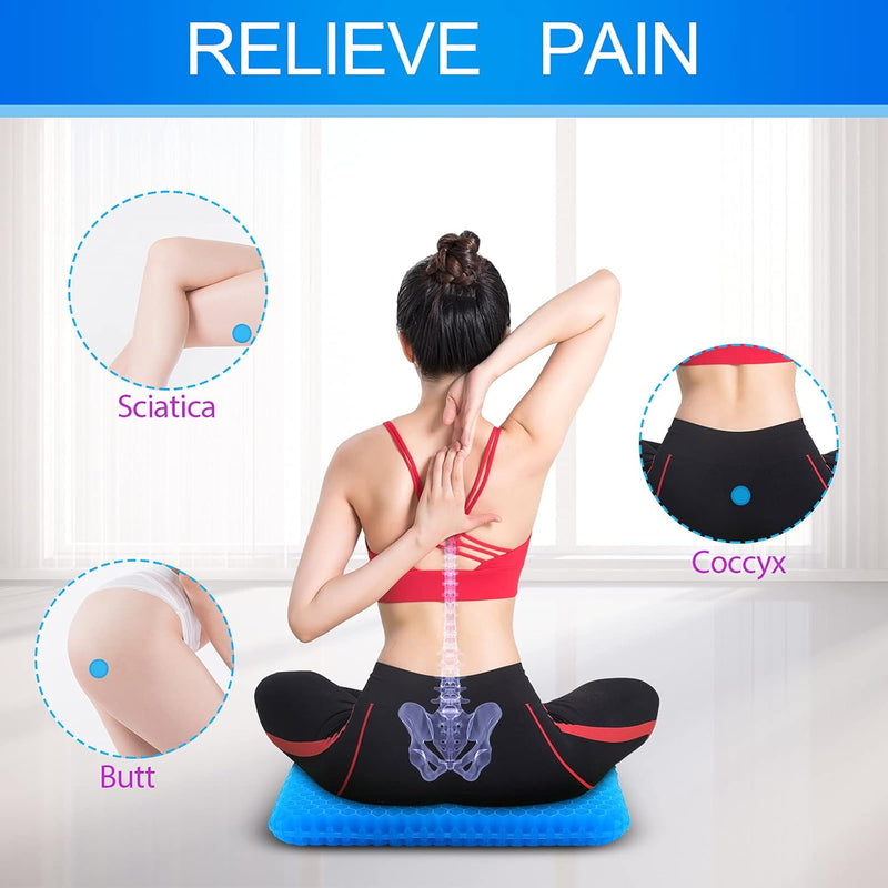 Gel Orthopedic Seat Cushion for Office Chair, Wheelchair, or Home Rubber Cushion for Back Pain